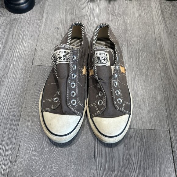 Converse One Star Distressed Women Gray Slip On Laceless Women Size 7 Shoes - Picture 2 of 9